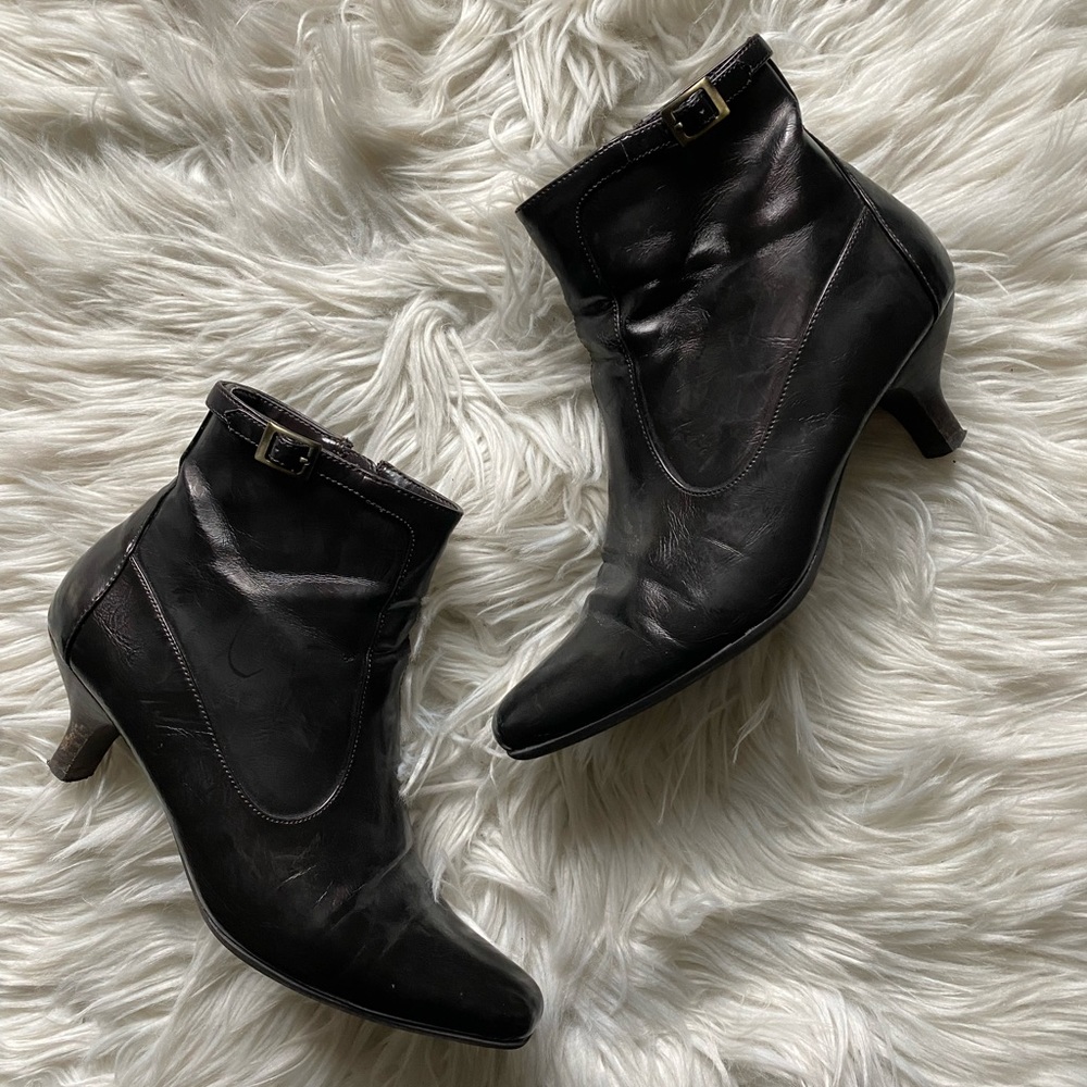 Nickels faux leather square toe booties